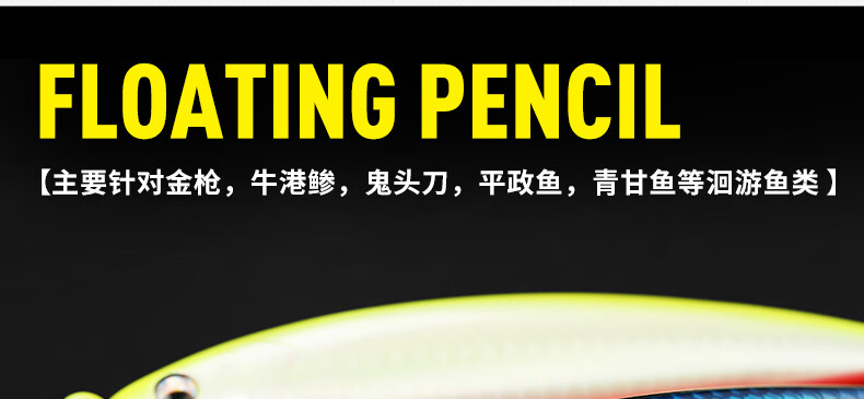 dw136 水面系浮水铅笔160f海钓60g大物路亚饵 fishing lure