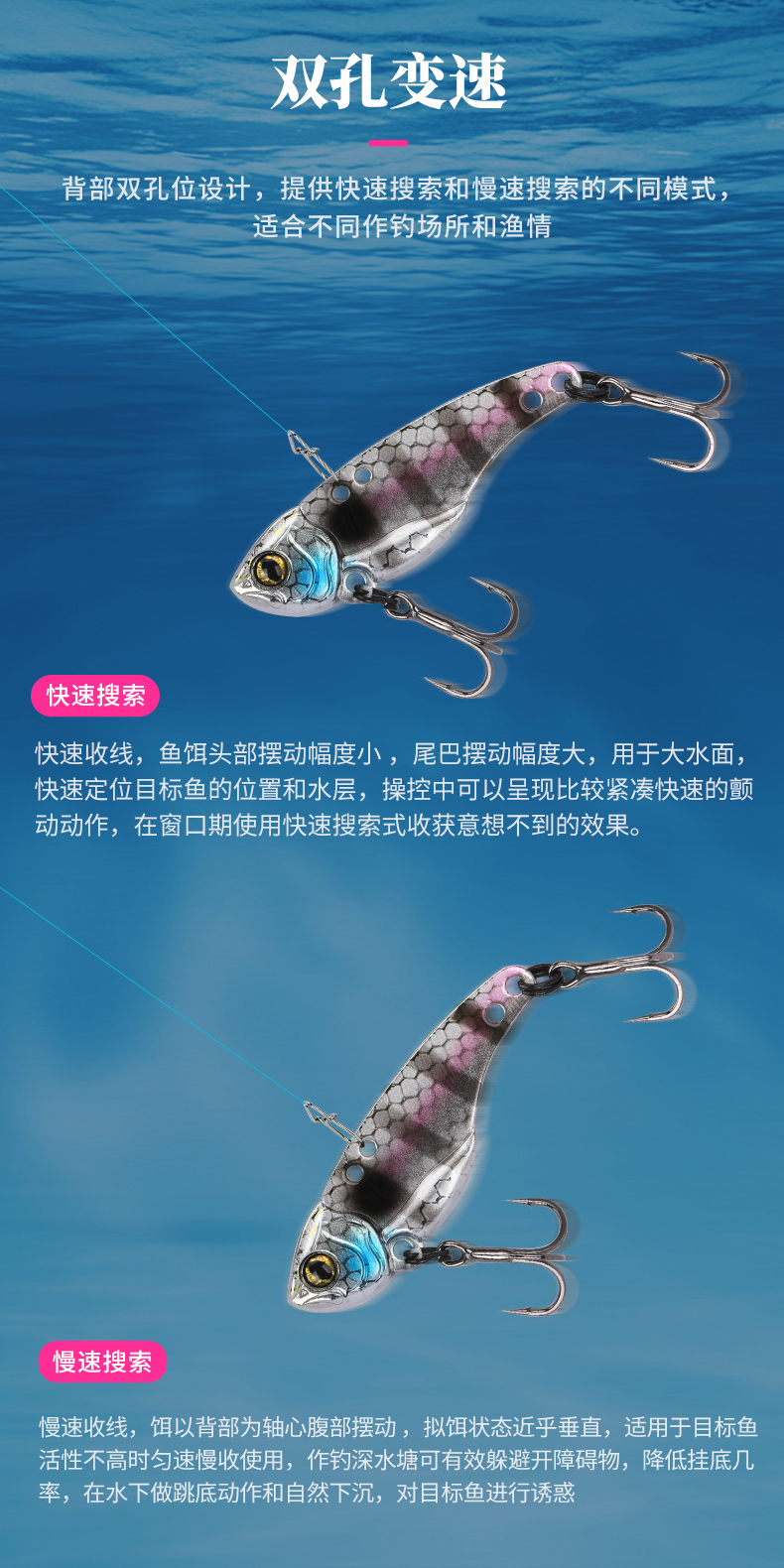 战神A款三锚钩金属VIB远投路亚饵Fishing Lure - TSURINOYA 威海